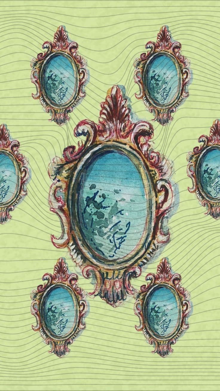 Framed Reflections in Mint - free wallpaper