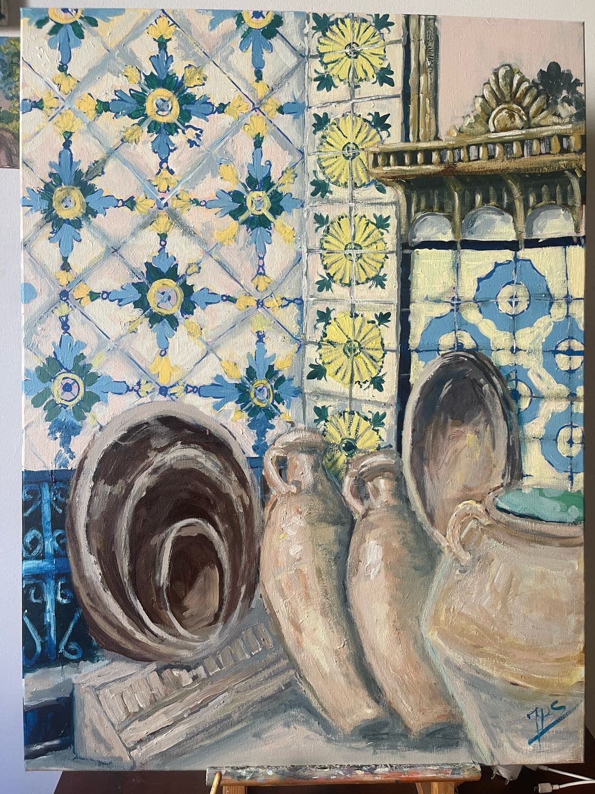 "Echoes of Tunis" tableau peinture acrylic 80x60 cm